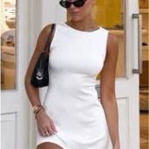White Fox NWT She's a Go Getter Tank Dress White Size S Basic Country Club Dress
